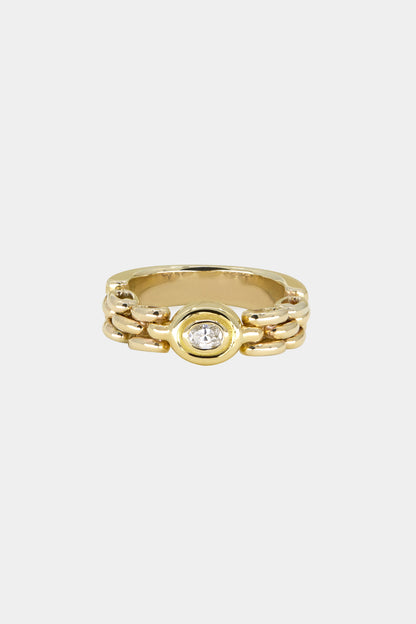 Margot Diamond Chain Ring | 18K Yellow Gold