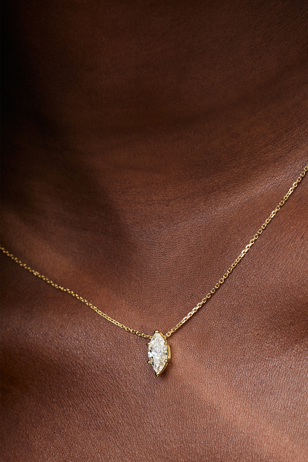 Marquise Diamond Necklace | 18K Gold