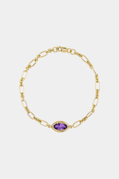 Roma Marquise Gemstone Bracelet | Yellow Gold