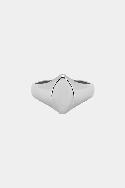 Marquise Signet Ring | White Gold