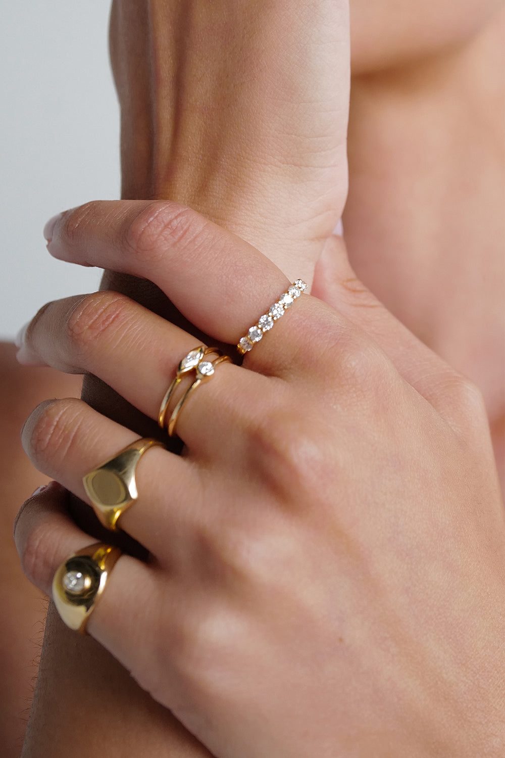Mini Marquise Diamond Ring | 9K Yellow Gold
