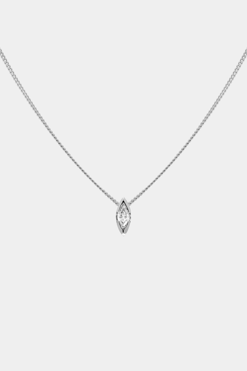 Mini Marquise Diamond Necklace | White Gold