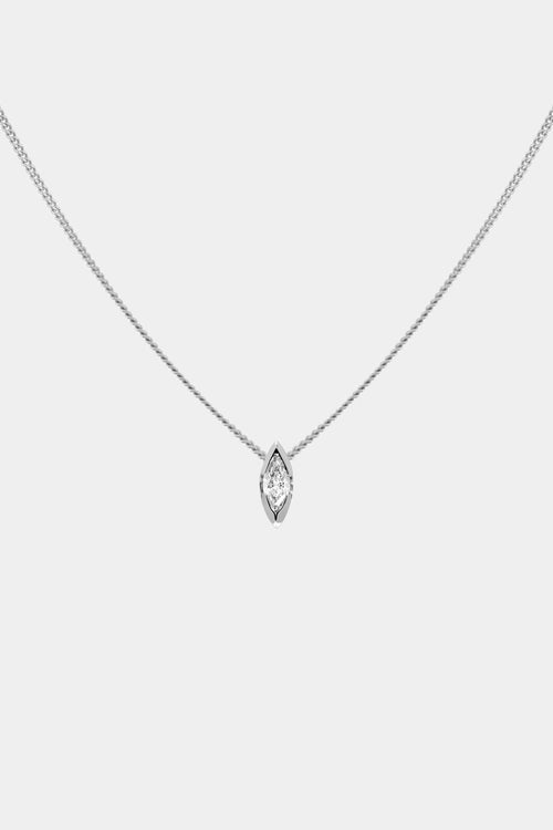 Mini Marquise Diamond Necklace | White Gold