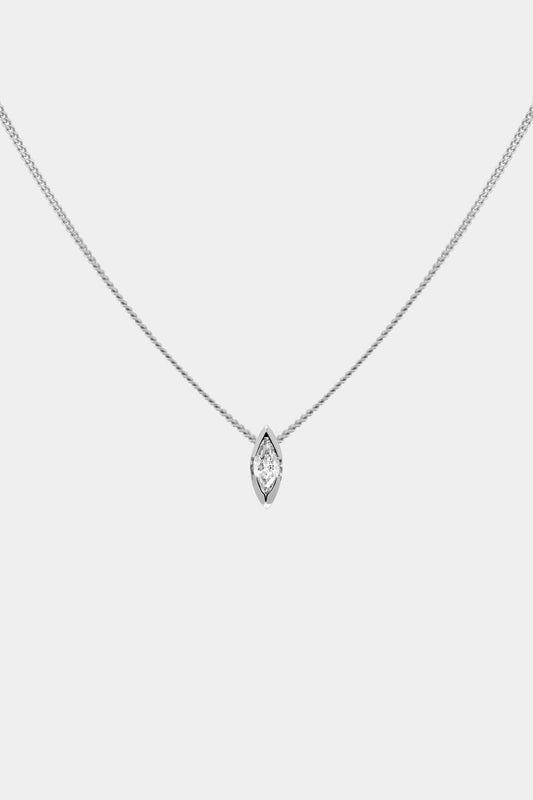 Mini Marquise Diamond Necklace | White Gold