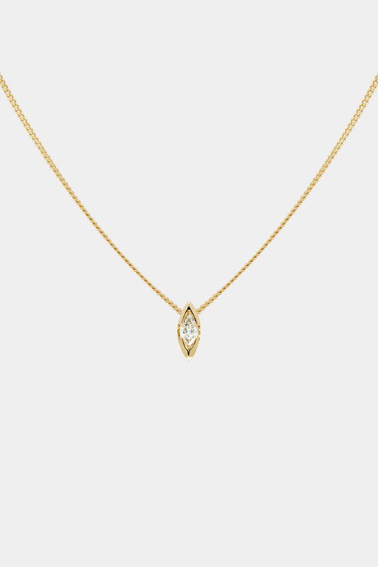 Mini Marquise Diamond Necklace | 9K Yellow or Rose Gold