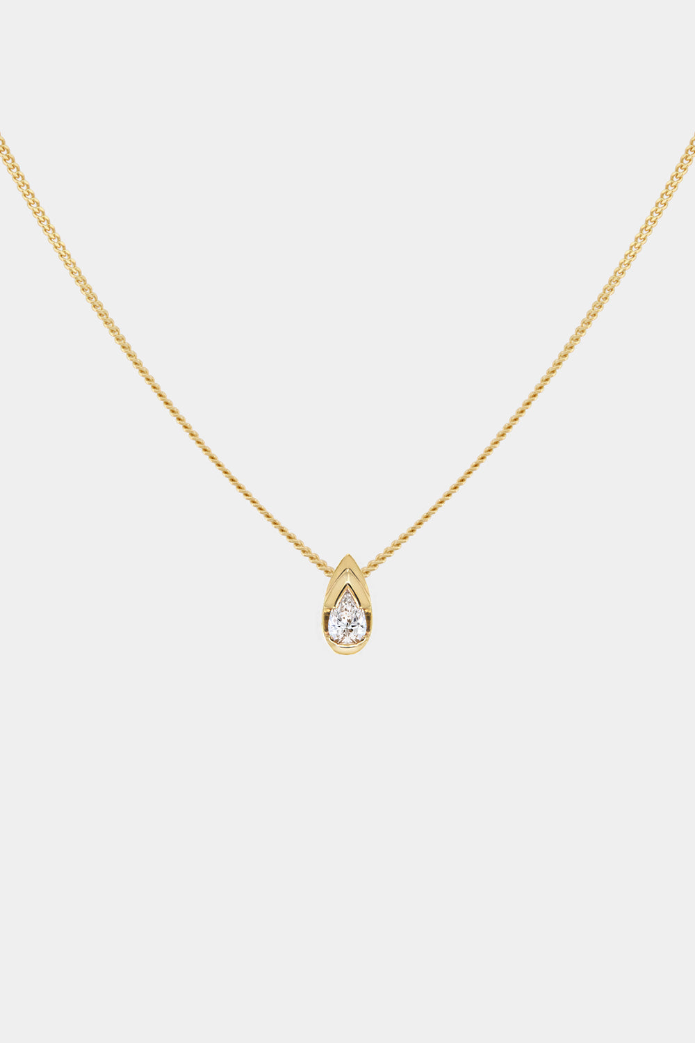 Mini Pear Diamond Necklace | 9K Yellow or Rose Gold