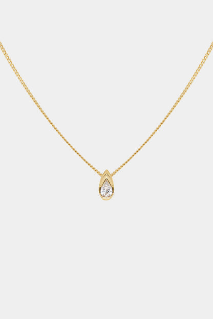 Mini Pear Diamond Necklace | 9K Yellow or Rose Gold