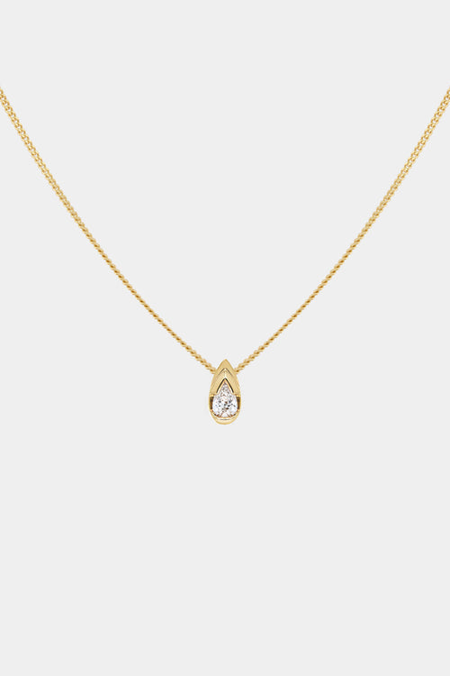 Mini Pear Diamond Necklace | 9K Yellow or Rose Gold