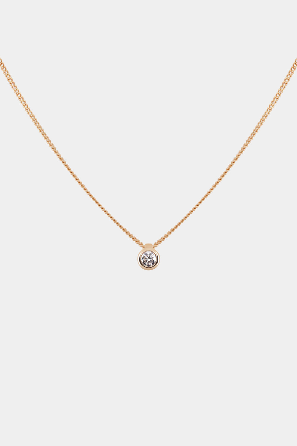 Mini Round Diamond Necklace | Gold