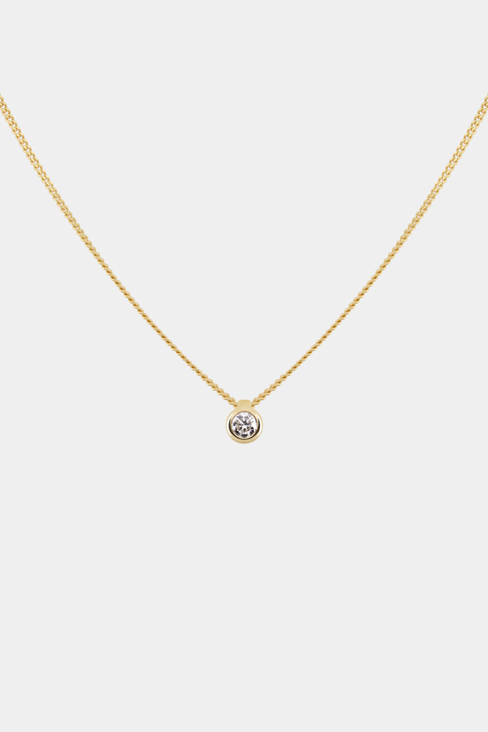 Mini Round Diamond Necklace | Gold