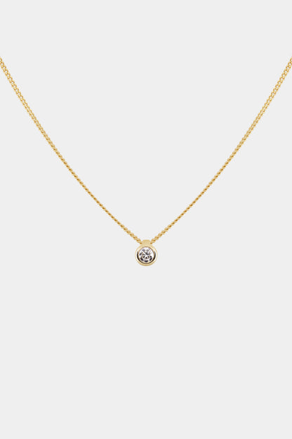 Mini Round Diamond Necklace | Gold