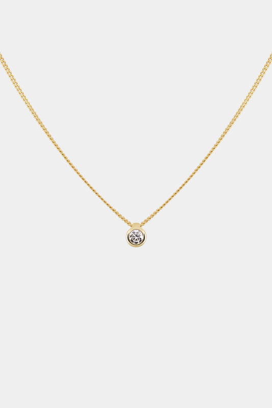 Mini Round Diamond Necklace | Gold