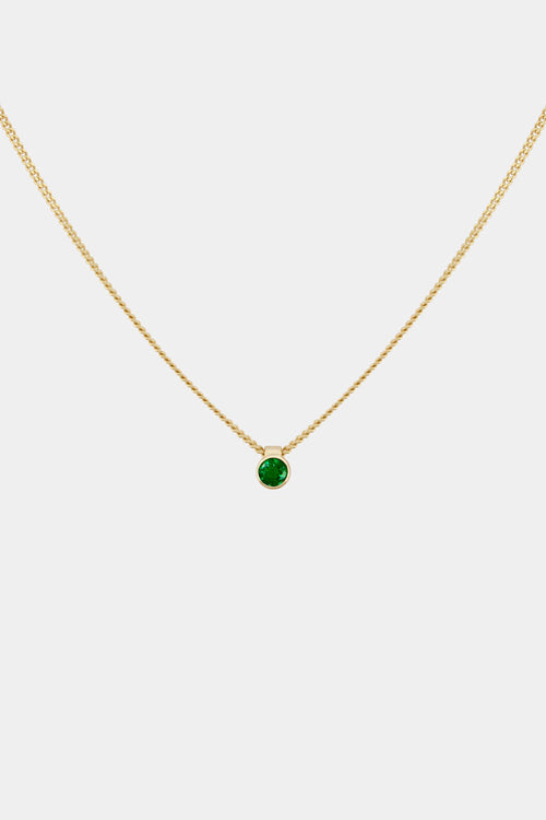 Mini Emerald Necklace | 9K Gold