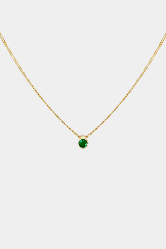 Mini Emerald Necklace | 9K Gold
