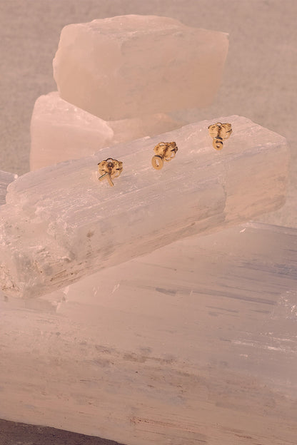 Number Stud | 9K Yellow Gold