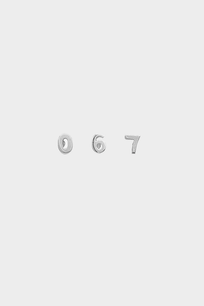 Number Stud | 9K White Gold