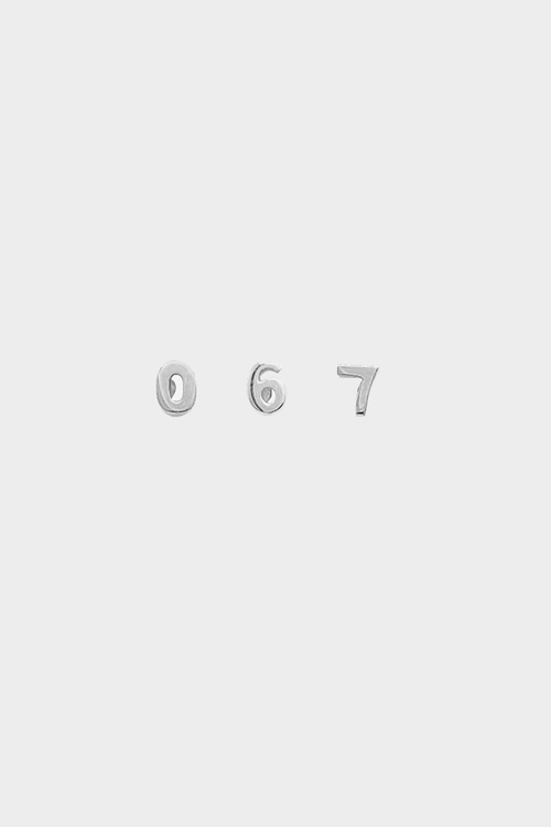Number Stud | 9K White Gold
