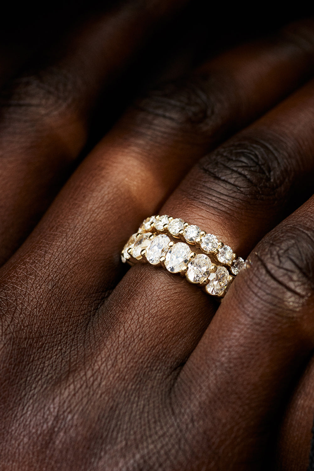 Oval Diamond Eternity Ring | 18K Gold