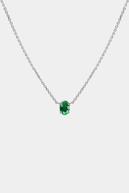 Oval Emerald Necklace | 18K Gold