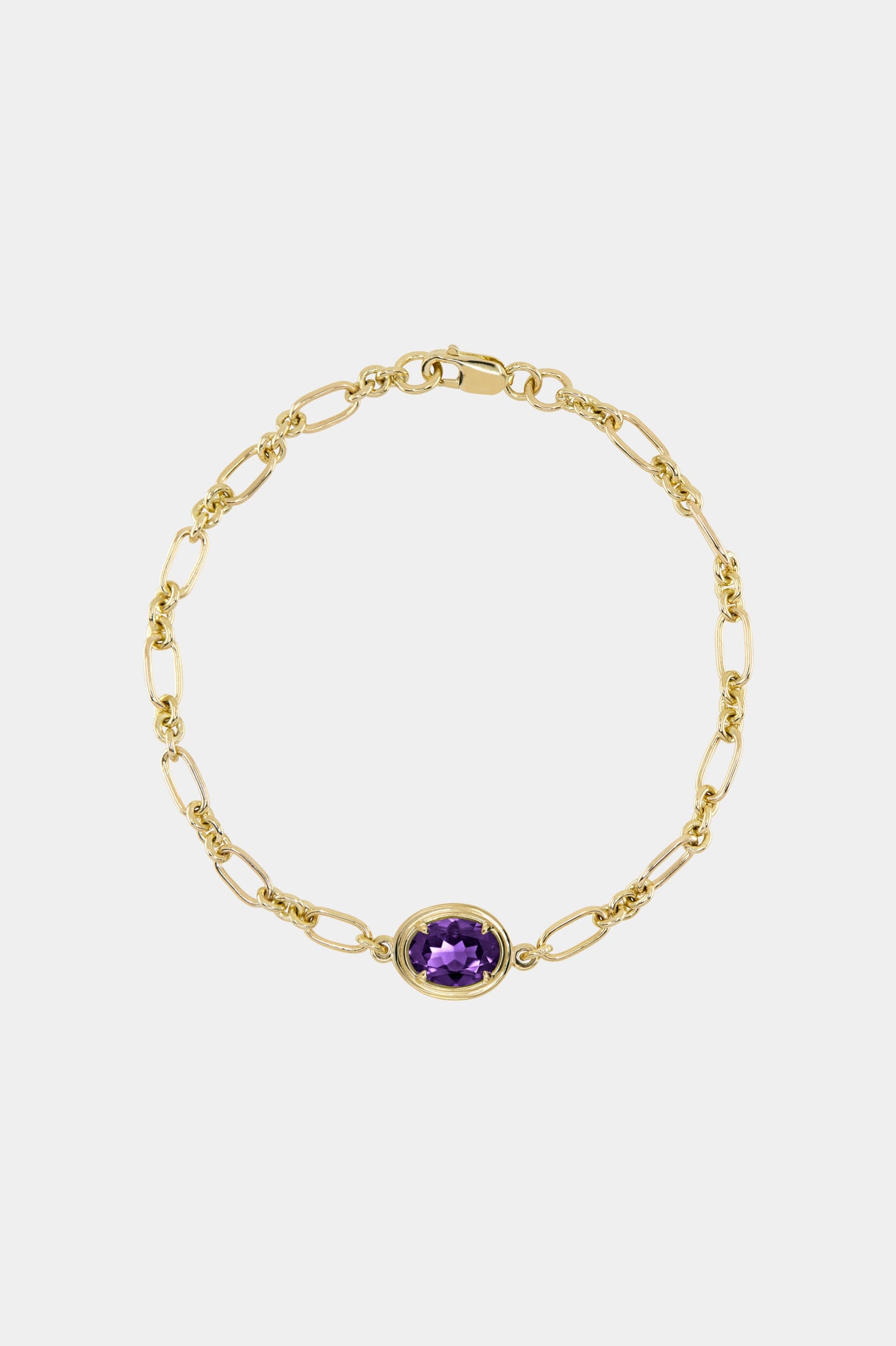 Roma Oval Gemstone Bracelet | Yellow Gold