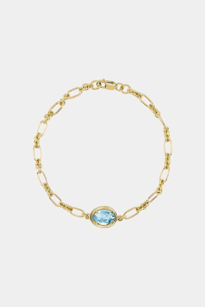 Roma Oval Gemstone Bracelet | Yellow Gold