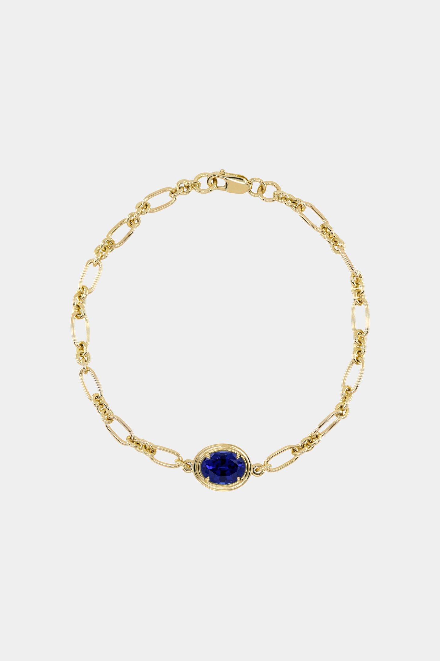 Roma Oval Gemstone Bracelet | Yellow Gold