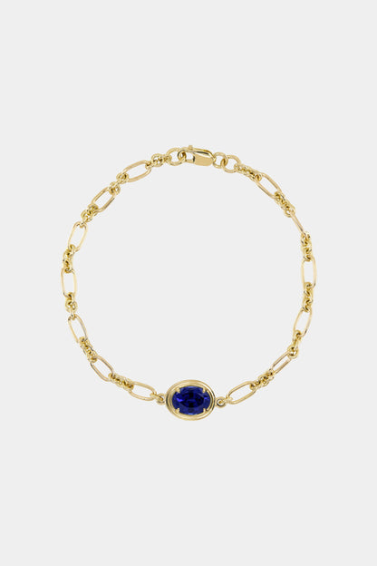 Roma Oval Gemstone Bracelet | Yellow Gold