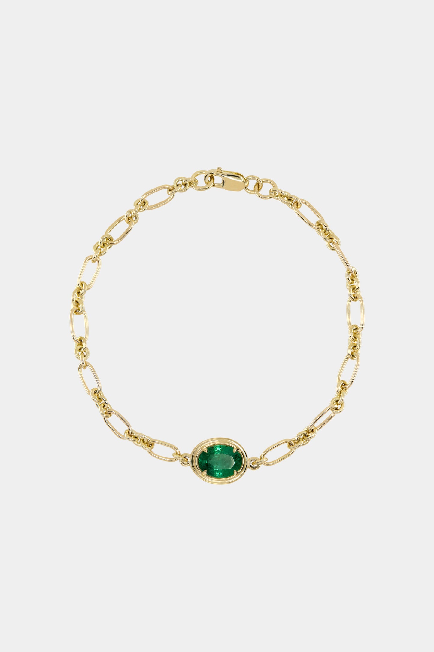 Roma Oval Gemstone Bracelet | Yellow Gold