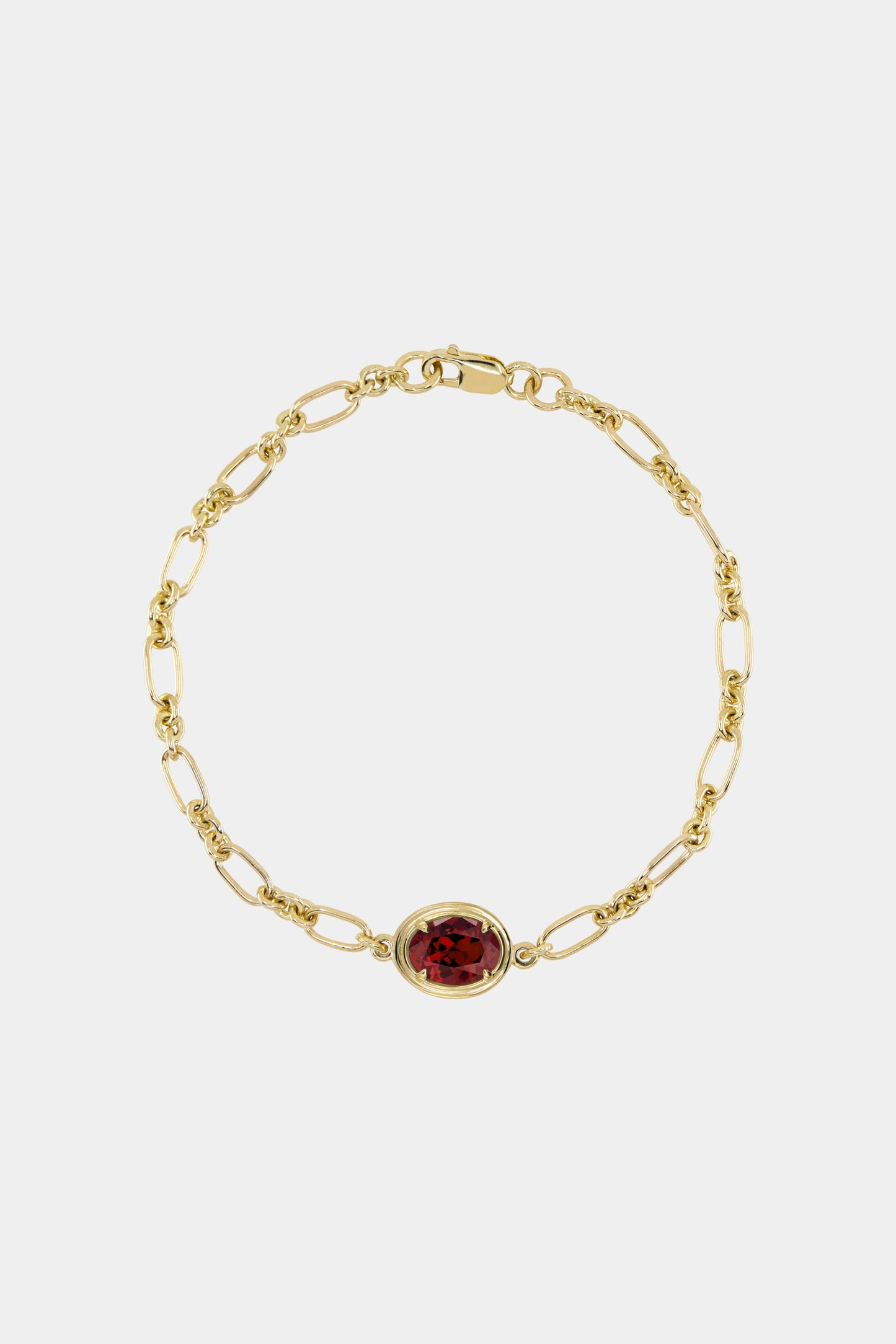 Roma Oval Gemstone Bracelet | Yellow Gold