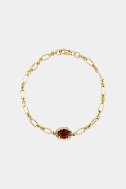 Roma Oval Gemstone Bracelet | Yellow Gold