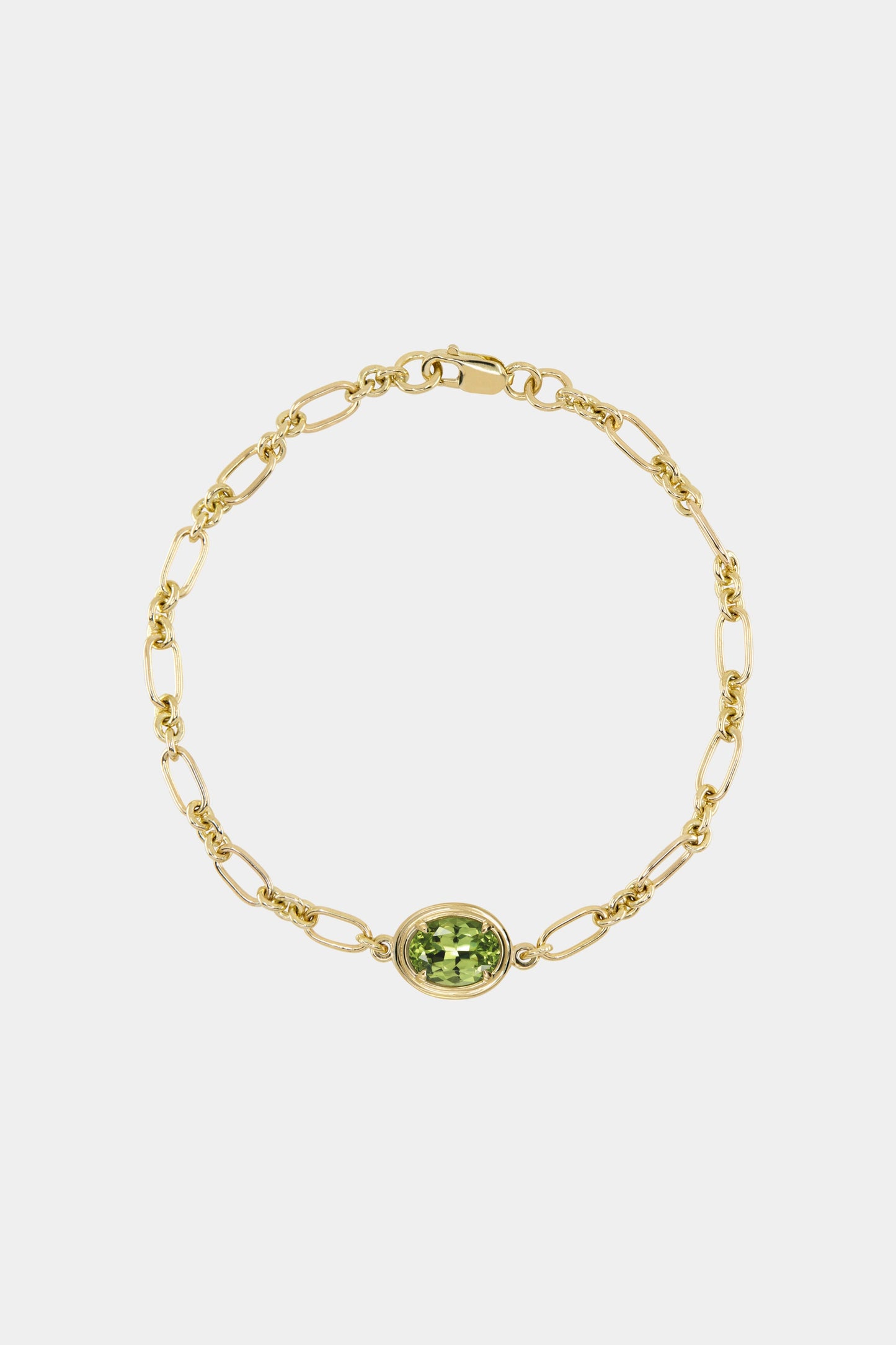 Roma Oval Gemstone Bracelet | Yellow Gold