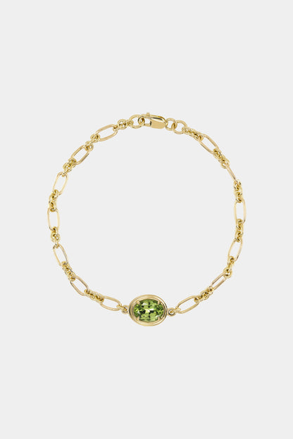 Roma Oval Gemstone Bracelet | Yellow Gold