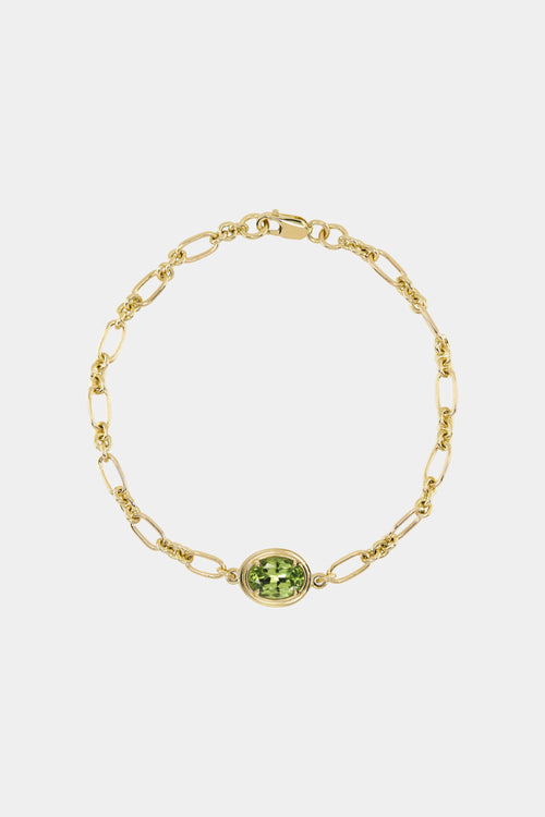 Roma Oval Gemstone Bracelet | Yellow Gold