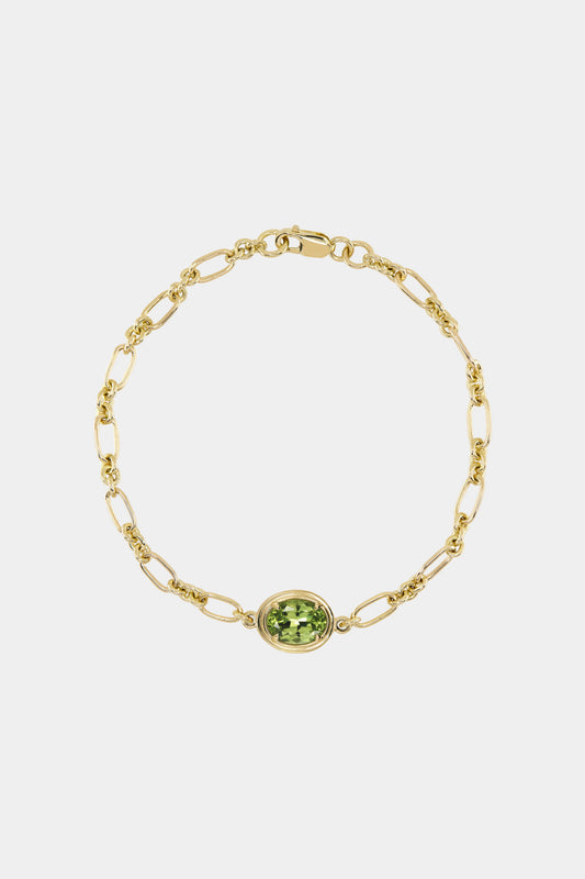 Roma Oval Gemstone Bracelet | Yellow Gold