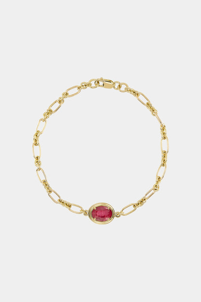 Roma Oval Gemstone Bracelet | Yellow Gold