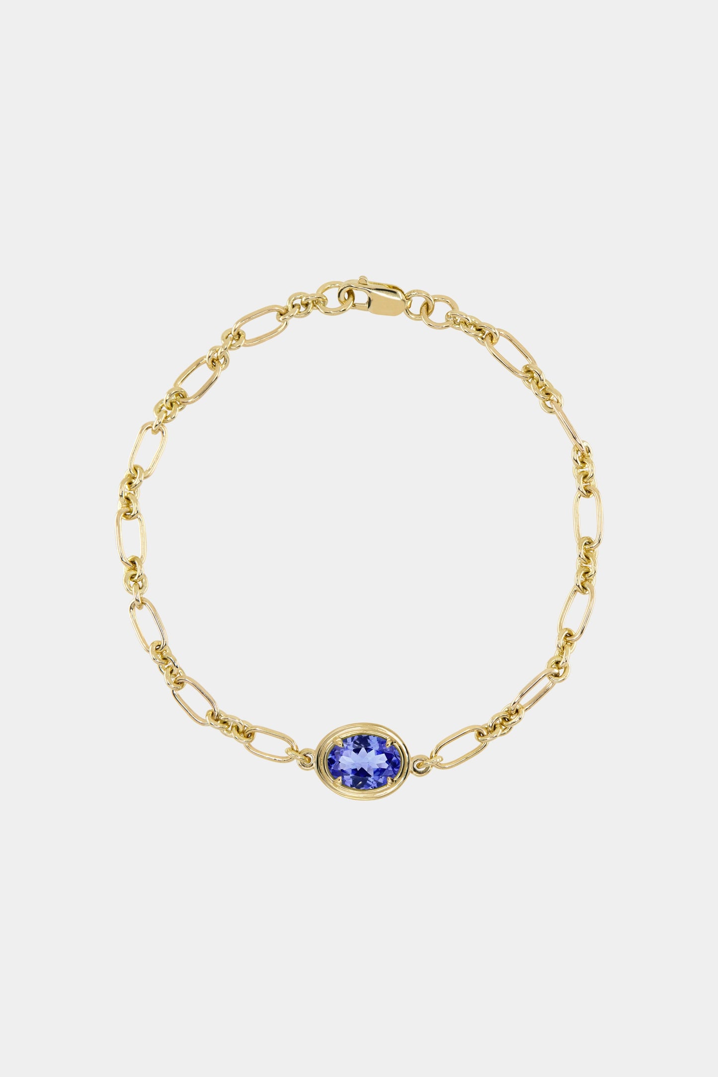 Roma Oval Gemstone Bracelet | Yellow Gold