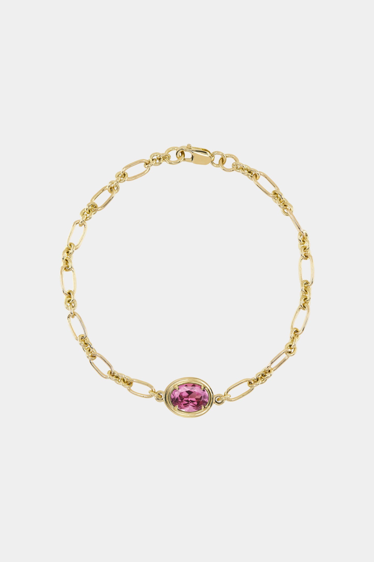 Roma Oval Gemstone Bracelet | Yellow Gold