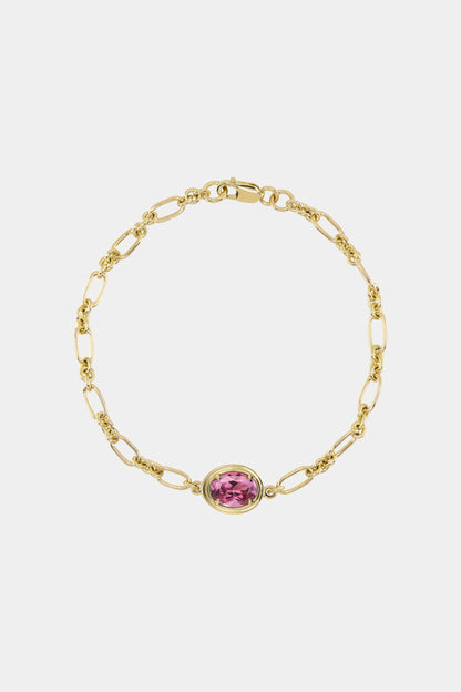 Roma Oval Gemstone Bracelet | Yellow Gold