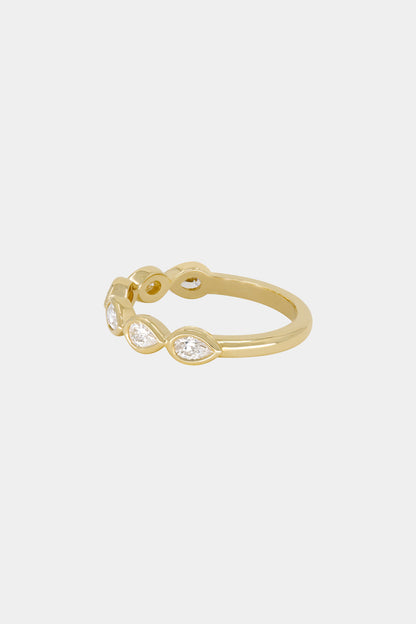 Pear Diamond Bezel Band | 18K Yellow Gold