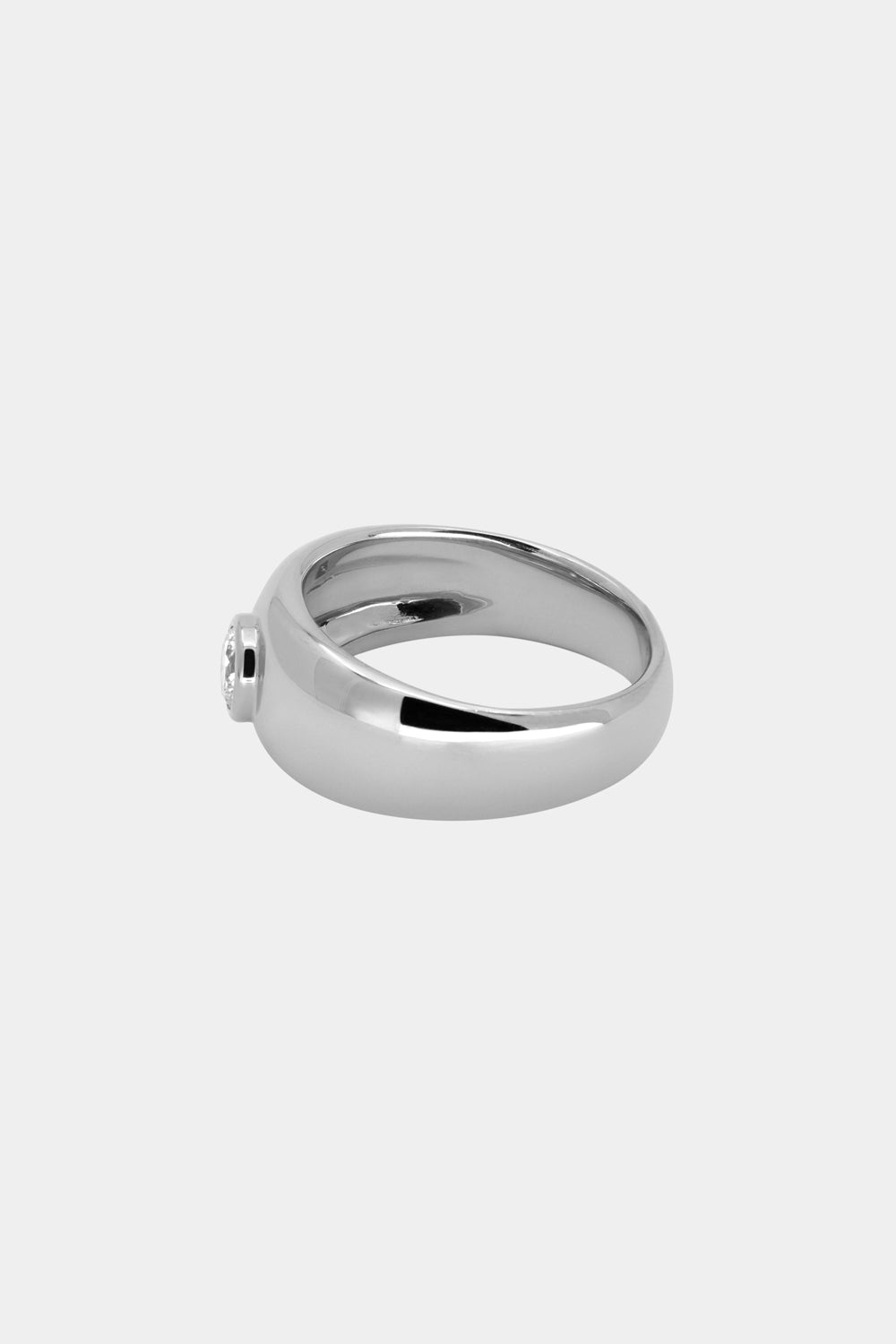 Pear Diamond Bezel Blob Ring | 18K White Gold