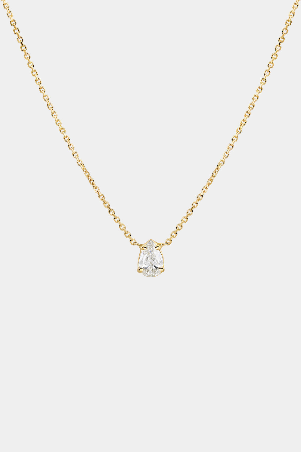 Pear Diamond Necklace | 18K Gold