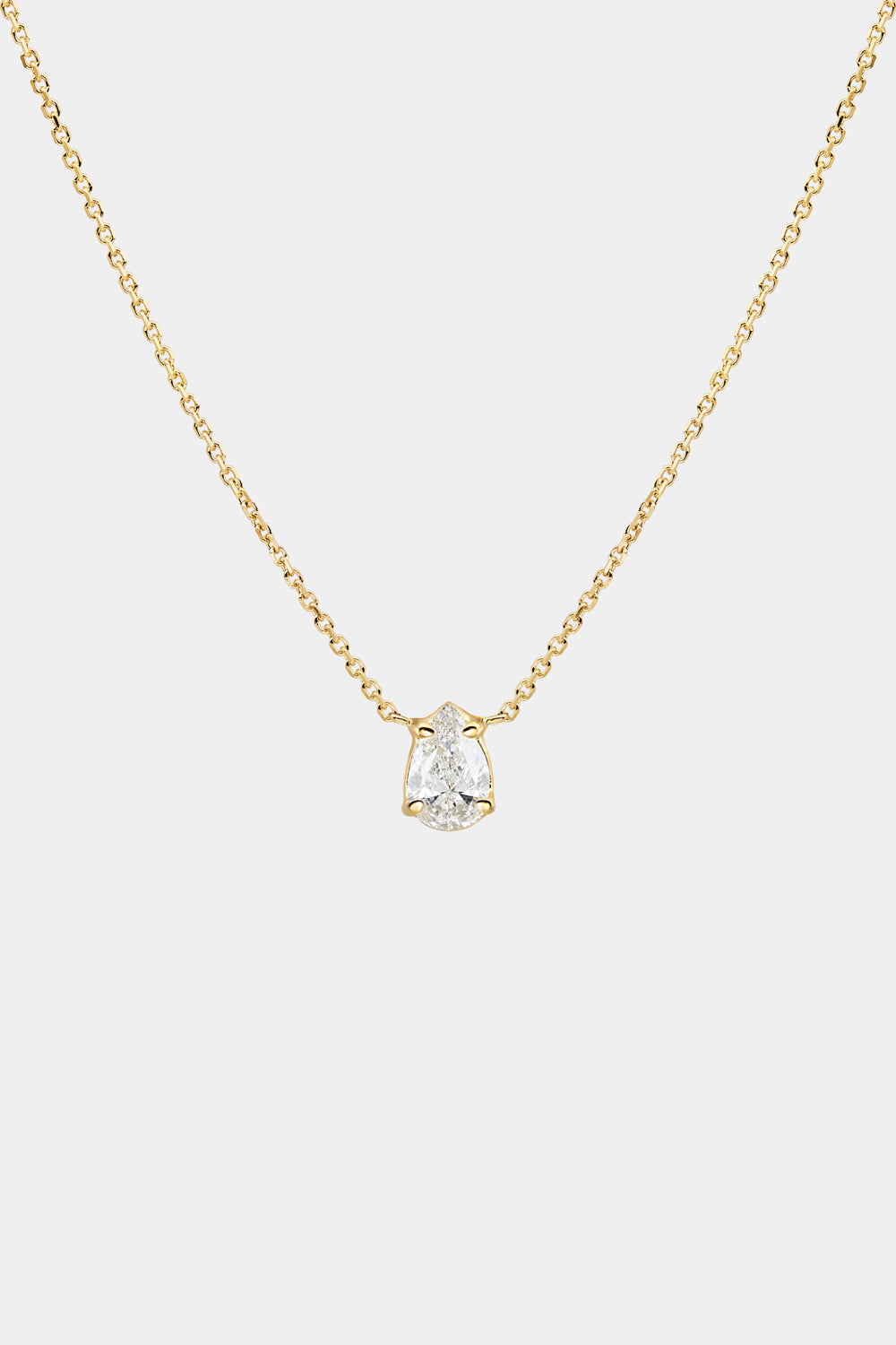 Pear Diamond Necklace | 18K Gold