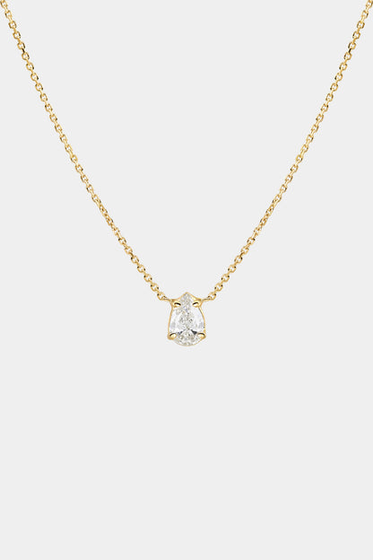 Pear Diamond Necklace | 18K Gold
