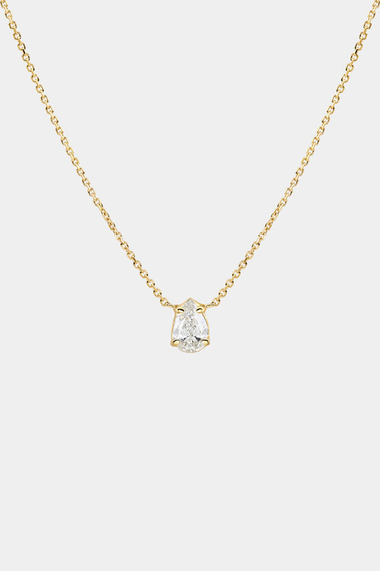 Pear Diamond Necklace | 18K Gold