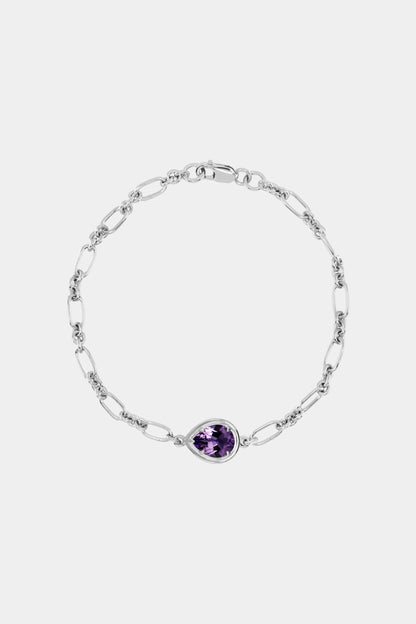Roma Pear Gemstone Bracelet | Silver