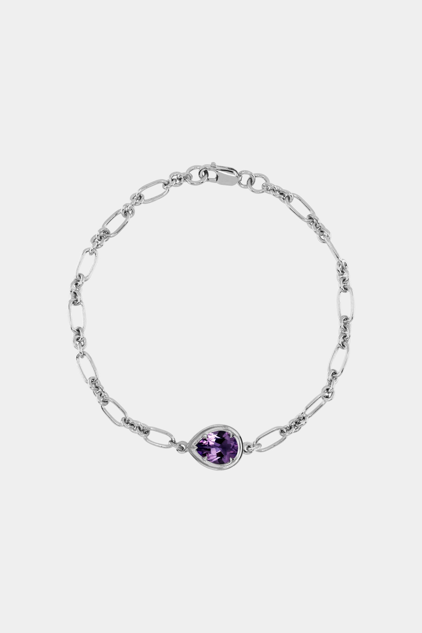 Roma Pear Gemstone Bracelet | White Gold
