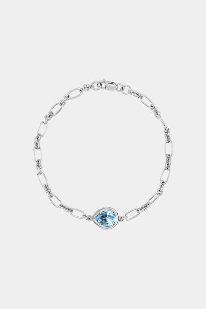 Roma Pear Gemstone Bracelet | Silver