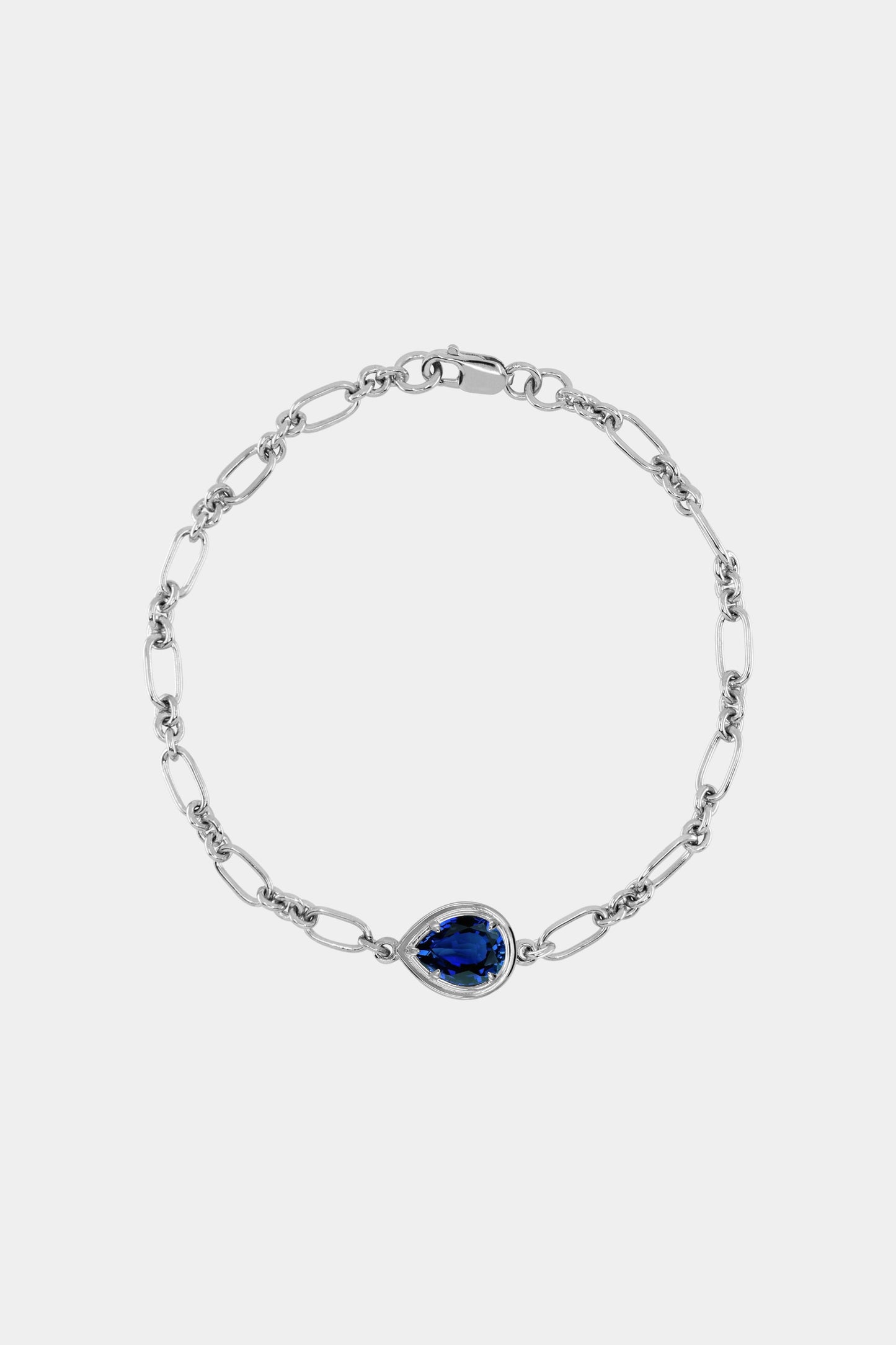 Roma Pear Gemstone Bracelet | White Gold