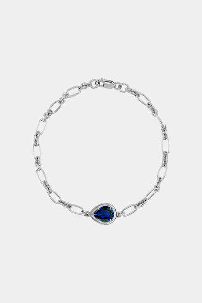 Roma Pear Gemstone Bracelet | White Gold