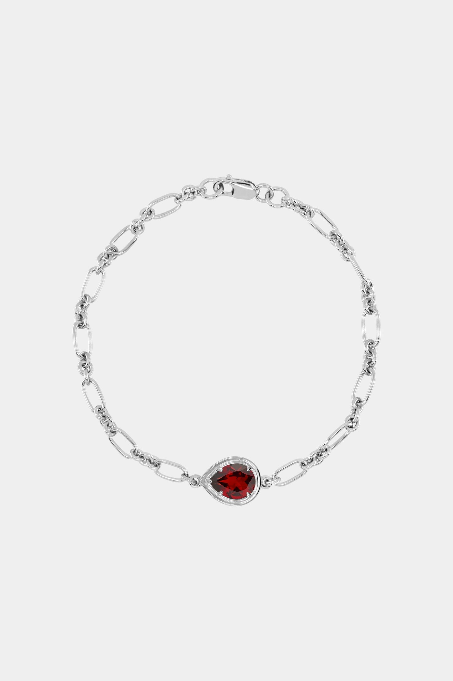 Roma Pear Gemstone Bracelet | Silver